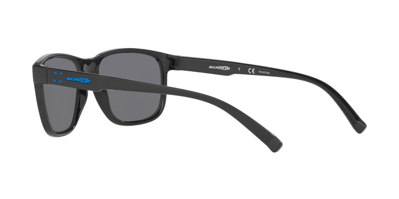 ARNETTE Unisex Sunglasses Shiny Black Frame, Polarized Dark Grey Lenses, 57MM - Image 5